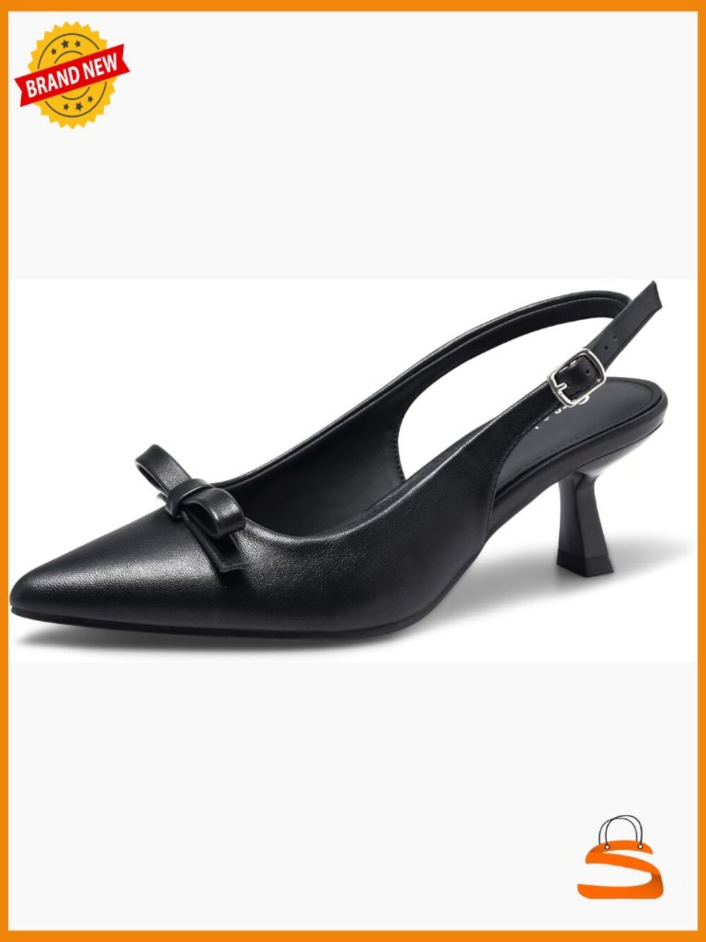 Kitten Heels Pointed Toe Slingback Dress Pumps 2.5in Heel